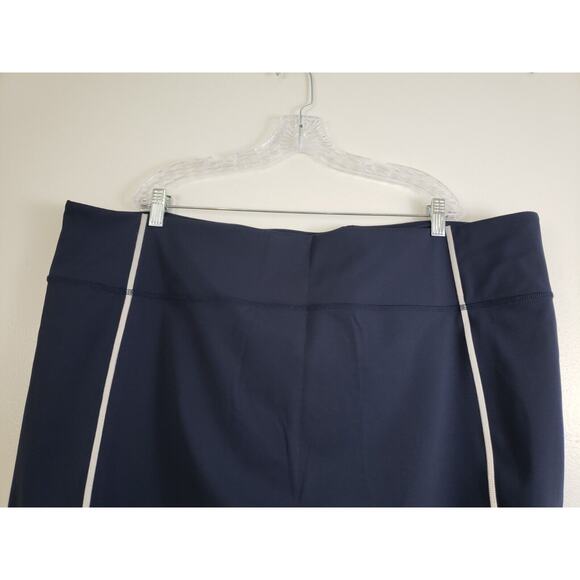 (J5) zuda Stretch Leggings Womens Plus Size 4X With Reflective Coverstitch Navy - Picture 2 of 8